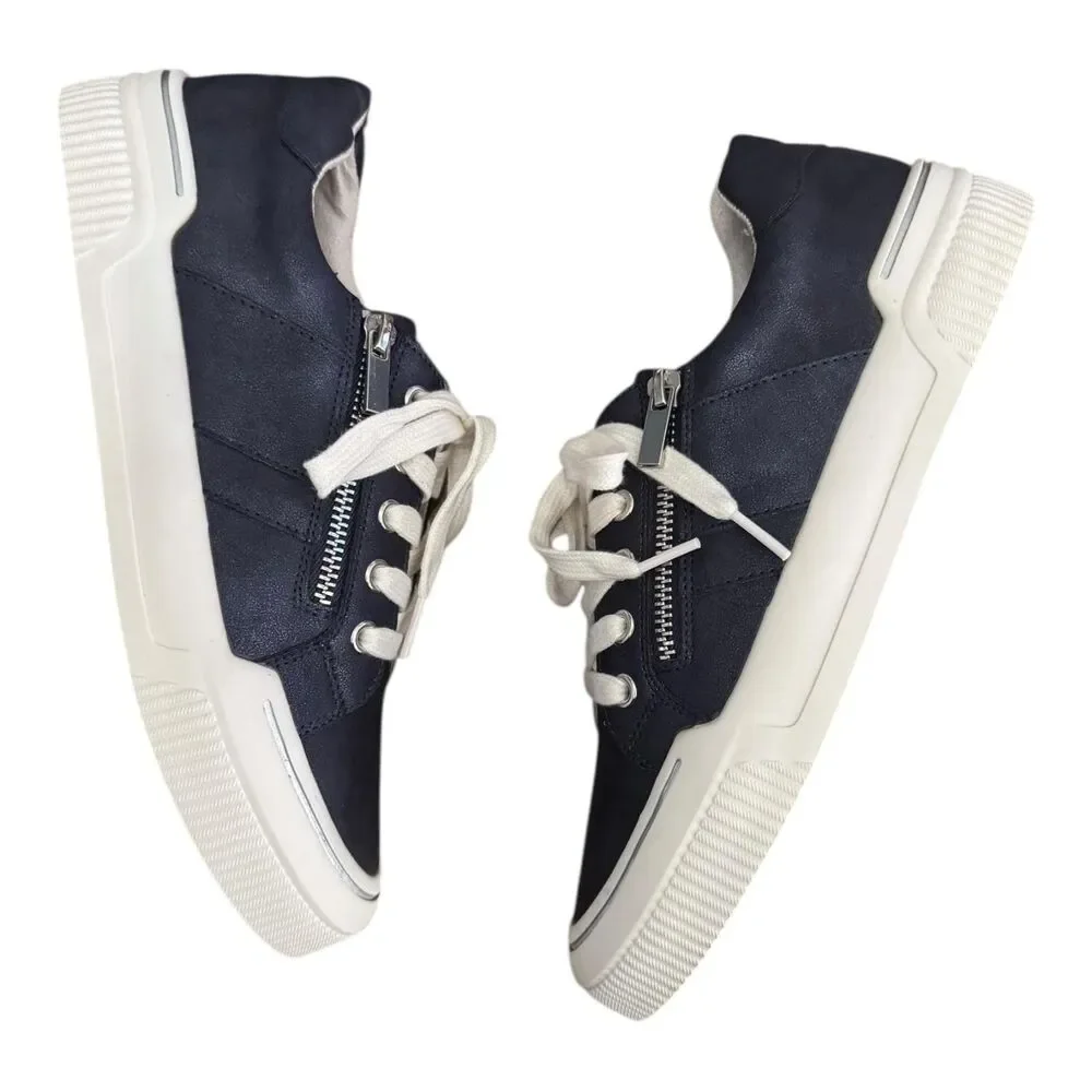 Patrizia Shoes Womens‎ Size 9 Navy Blue Darah N-40 Zip Lace Up Comfort Sneakers